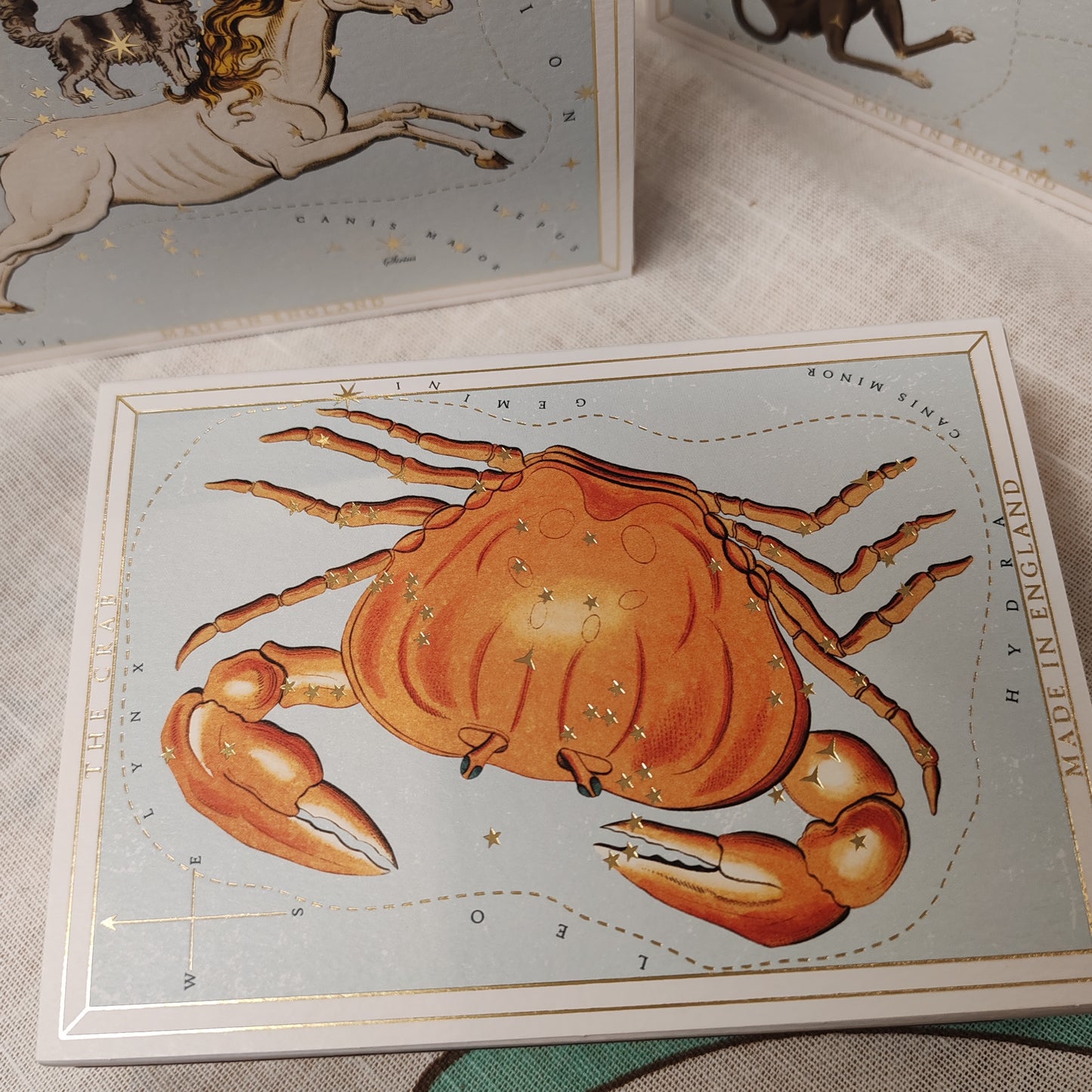 Astrology style packaging of a crab