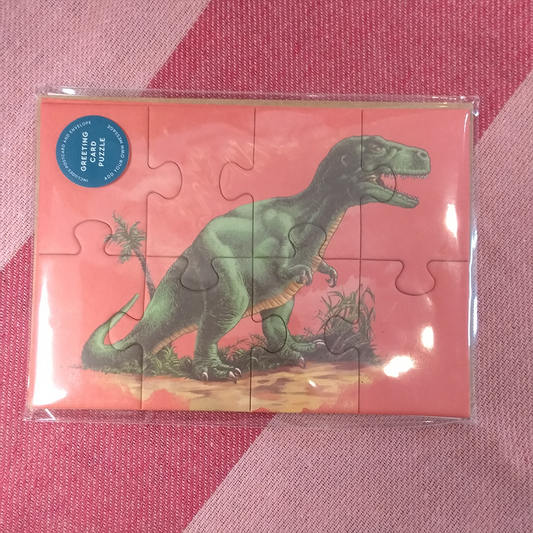 T-rex jigsaw greeting card