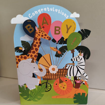 New baby die cut greeting card