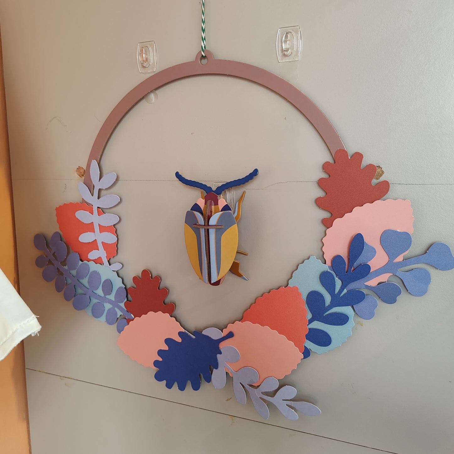 Botanical Wall Art Wreath with beetle