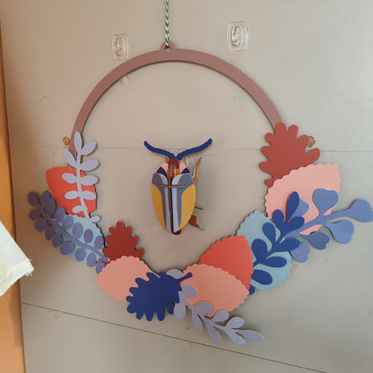 Botanical Wall Art Wreath with beetle