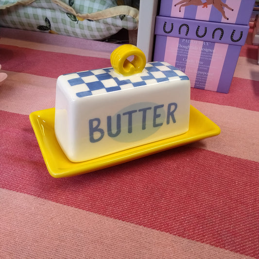 Small Butter Dish, Blue, Bon Appetit