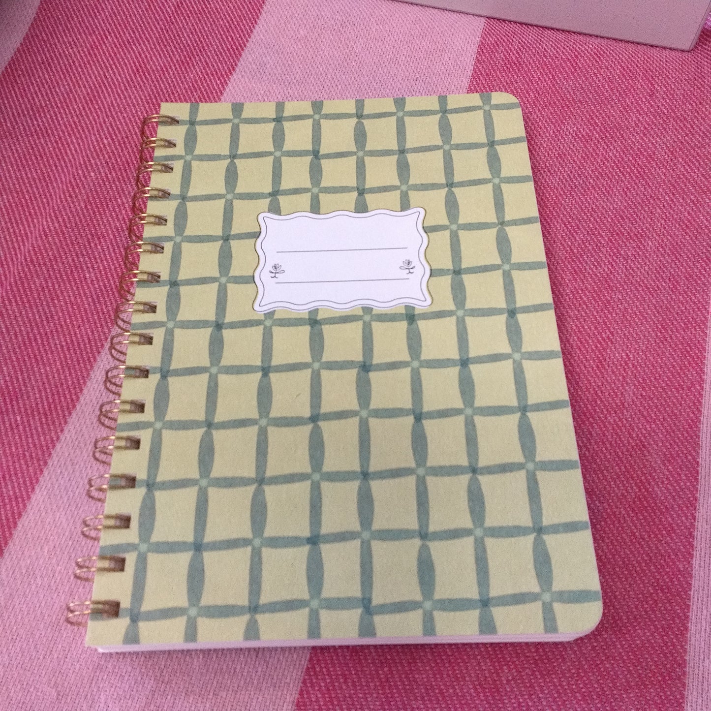 Tulip A5 twin wire notebook green lattice