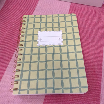 Tulip A5 twin wire notebook green lattice