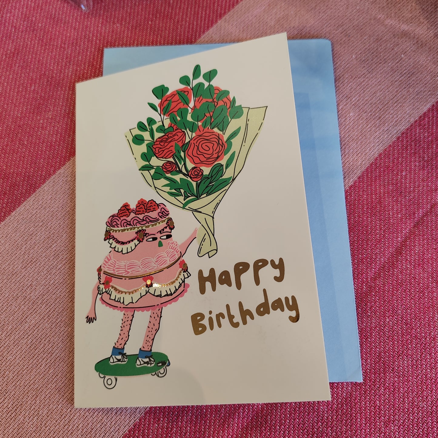 Skateboarding cake happy birthday greeting card