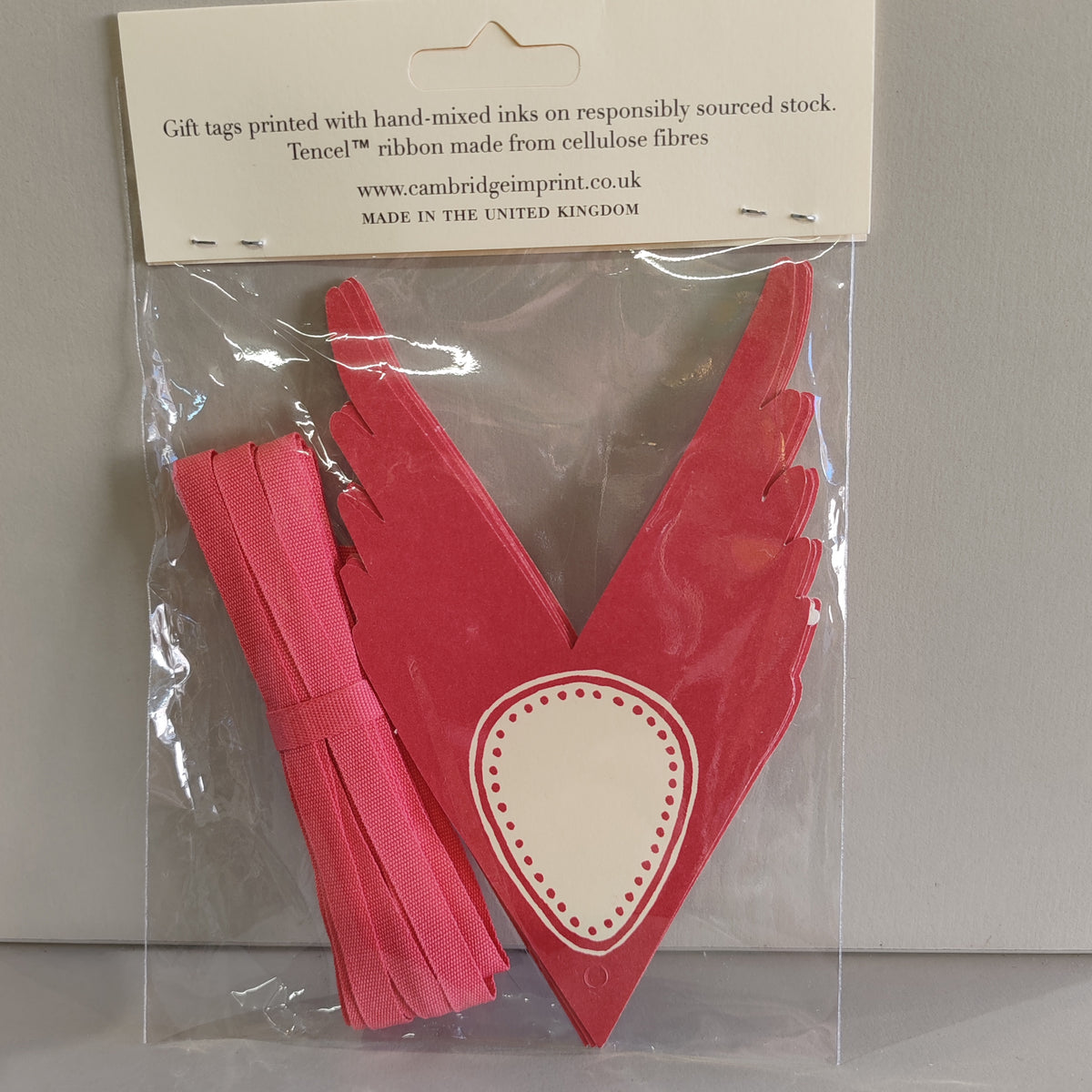 5 fancy Suffolk Angels Gift tags. Colour Plum Pudding