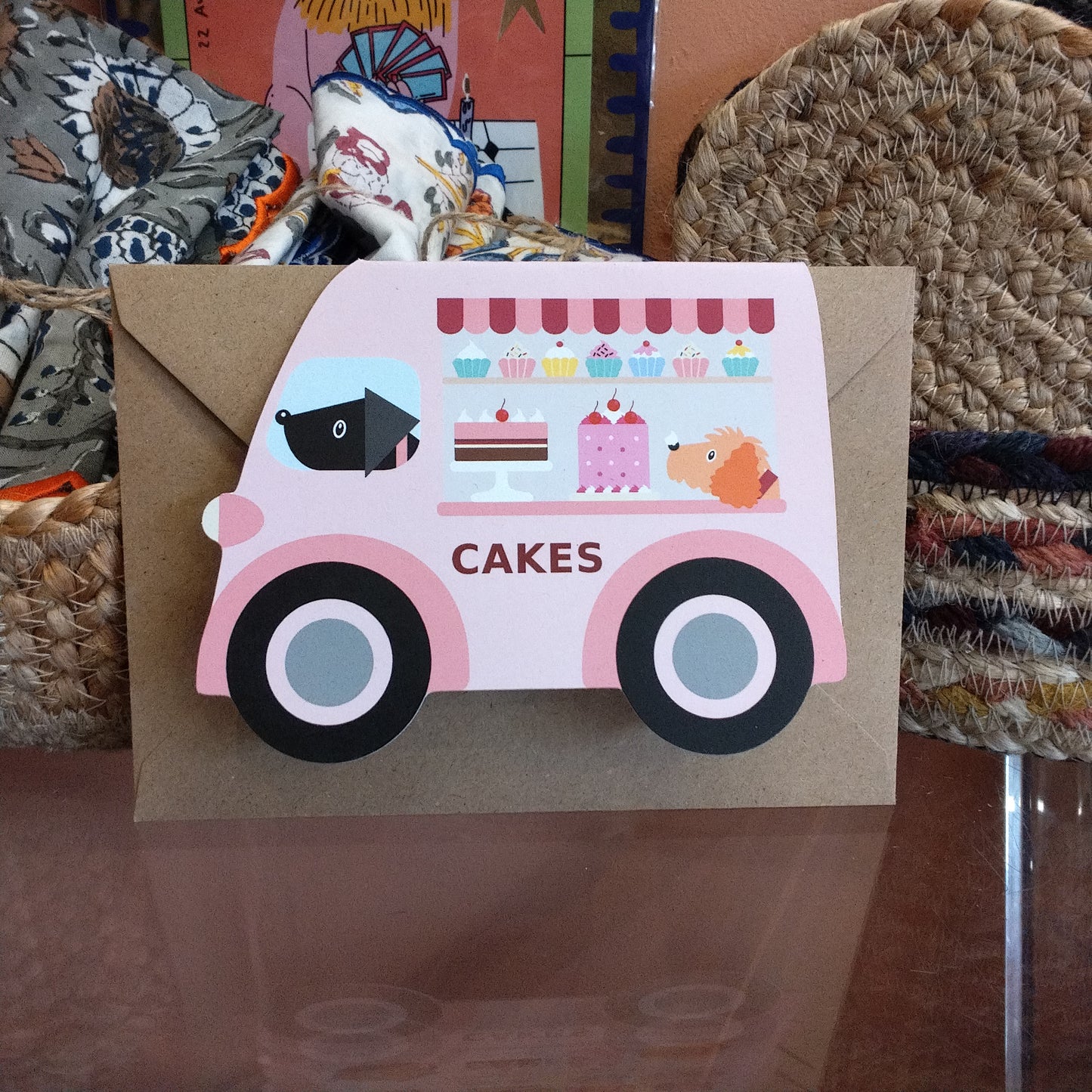 Cake Van Shaped Card