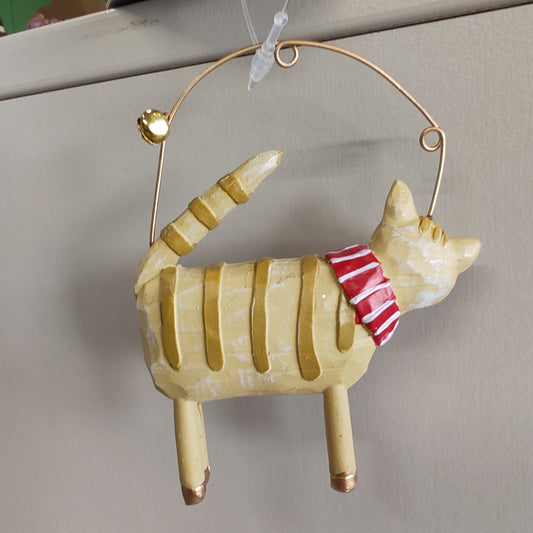 Cat with Scarf Resin Decoration