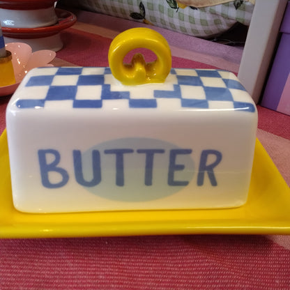 Small Butter Dish, Blue, Bon Appetit