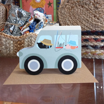 Fishing Trip Van Shaped Card