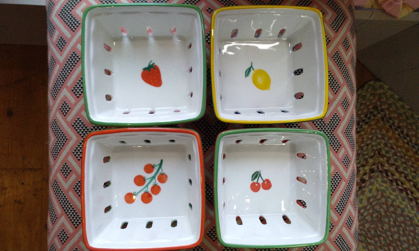 Ceramic Punnet, fruit decoration