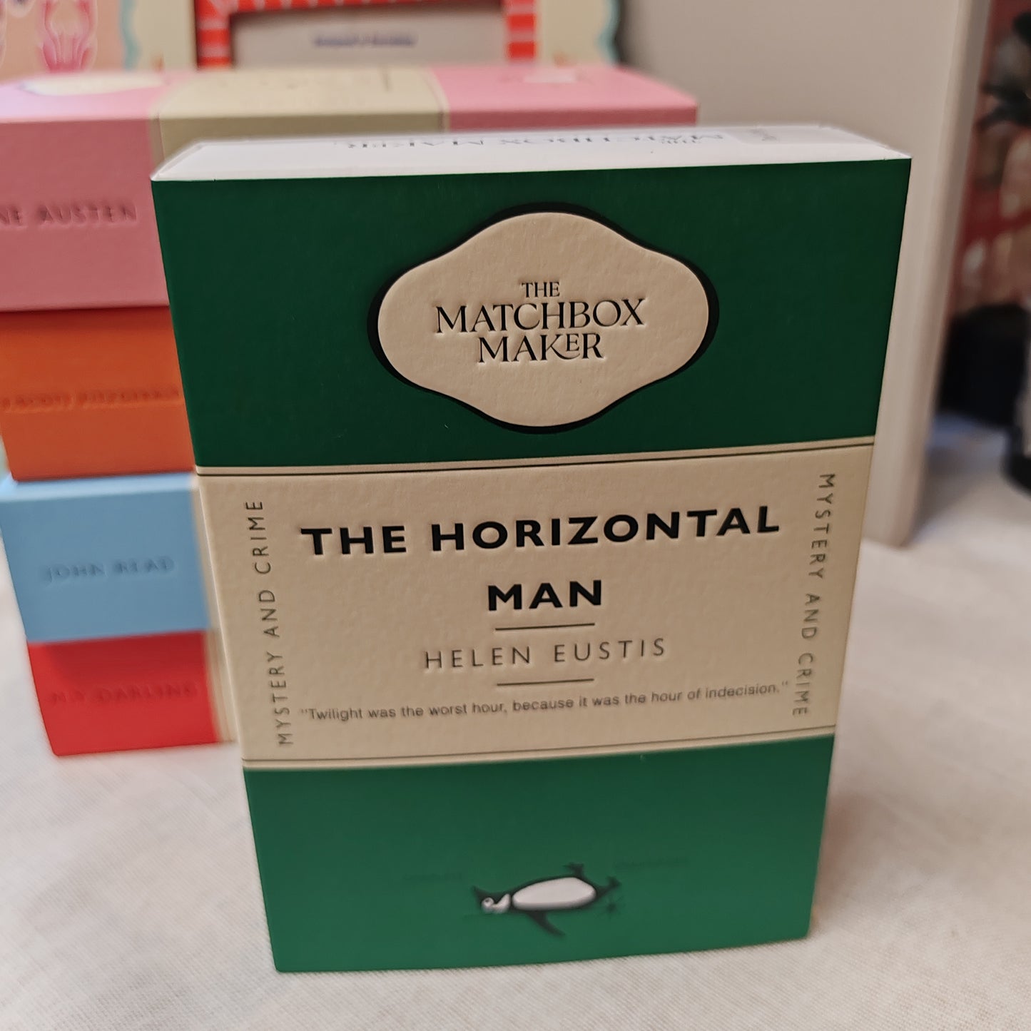 Reading book decorative box Matches, The Horizontal Man