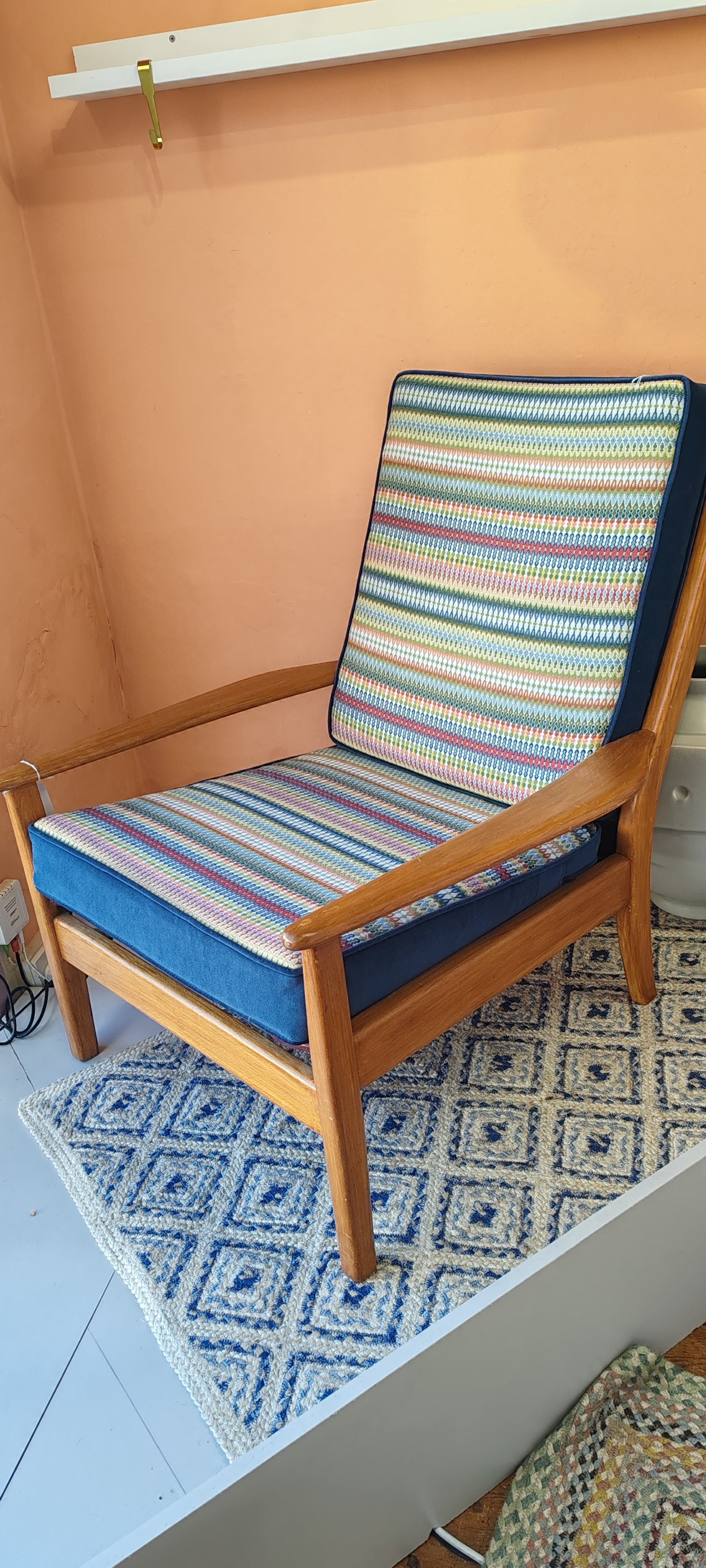 Bespoke Re-upholstered Cintique Lounge Chair – Ian Sanderson Fabric | Bates Upholstery