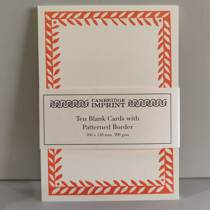 Pack 10 plain bordered Postcard. Colour Tomato