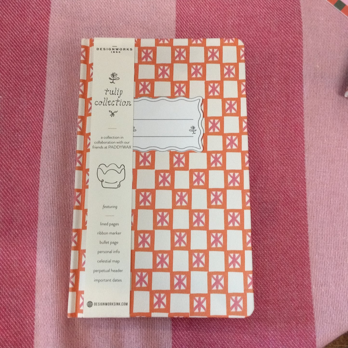 Tulip journal orange check