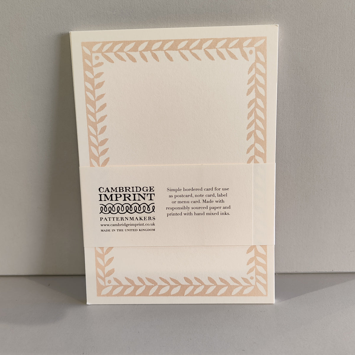 Pack of 10 plain bordered Postcard. Colour Plaster Pink