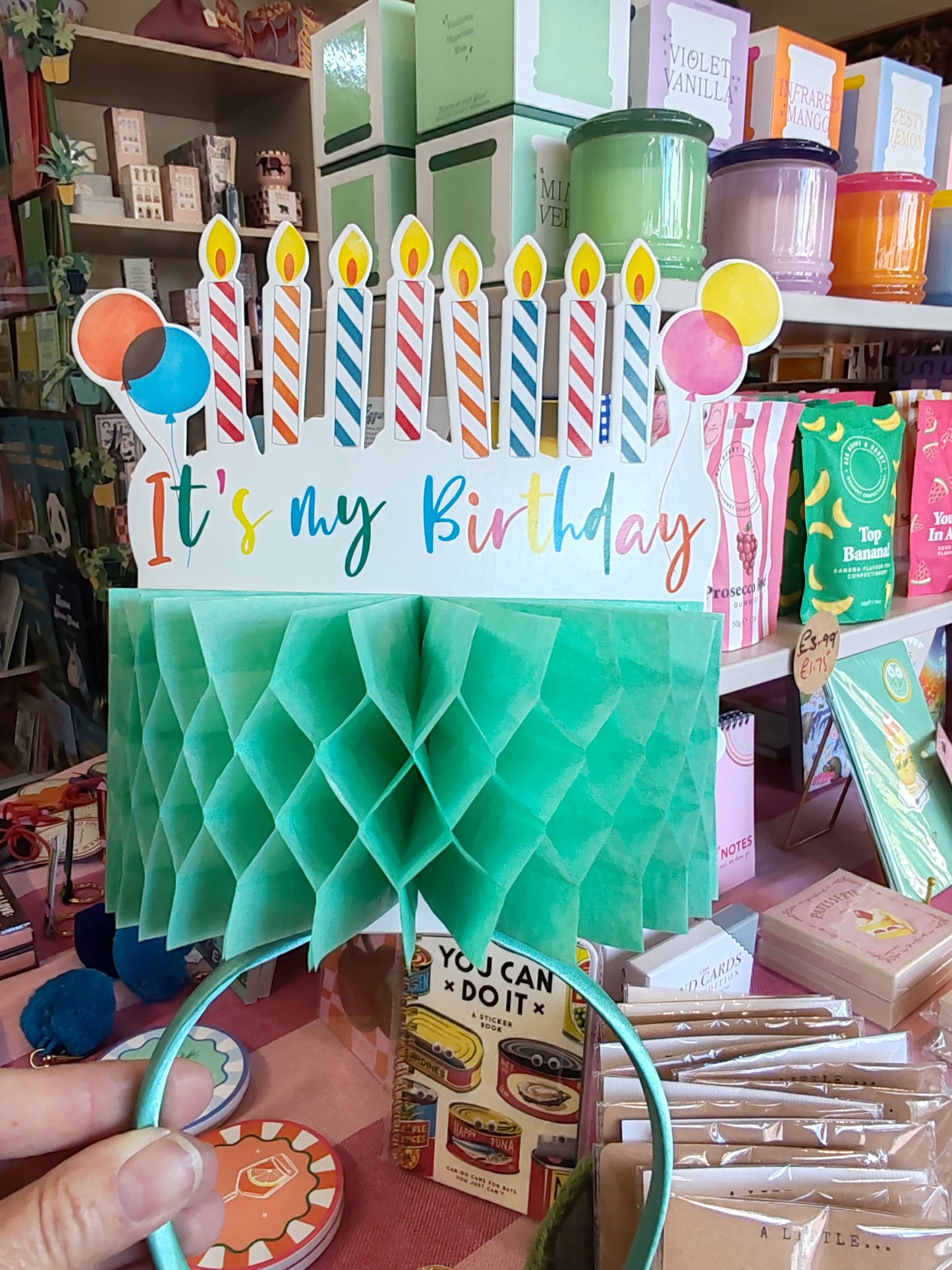 Birthday headband hat.