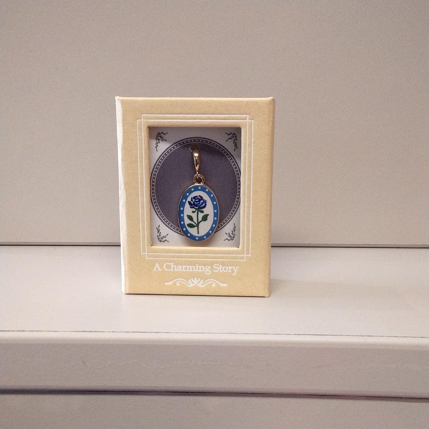 Blue Rose Bracelet Charm