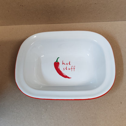 Enamel oven tray hot stuff chilli