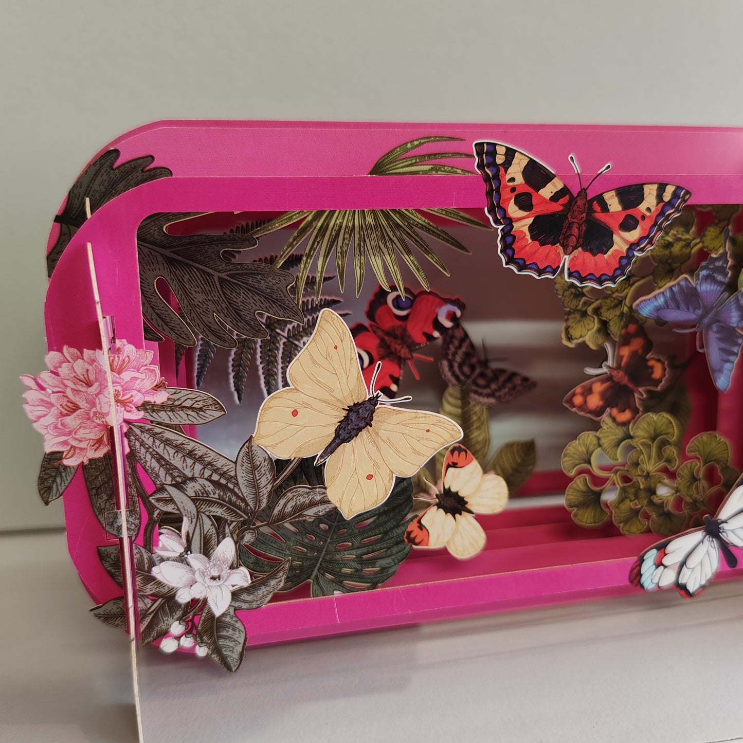 Message in a Bottle. 3d greeting card, Butterflies.