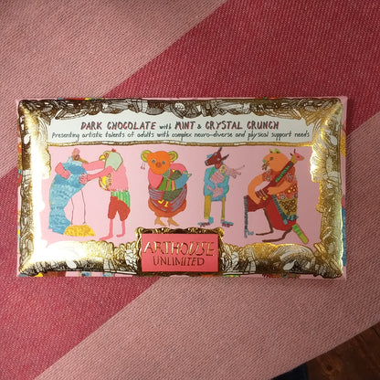 Hugging Animals Dark Chocolate with Mint & Crystal Crunch