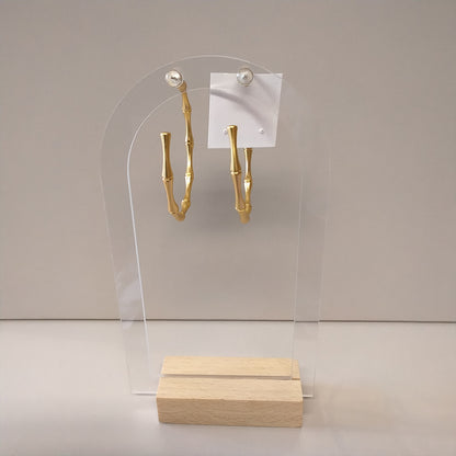 Large bamboo knot hoop earrings