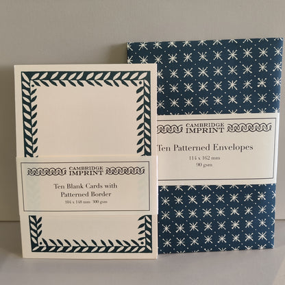 Pack 10 plain bordered Postcards. Colour Petrol