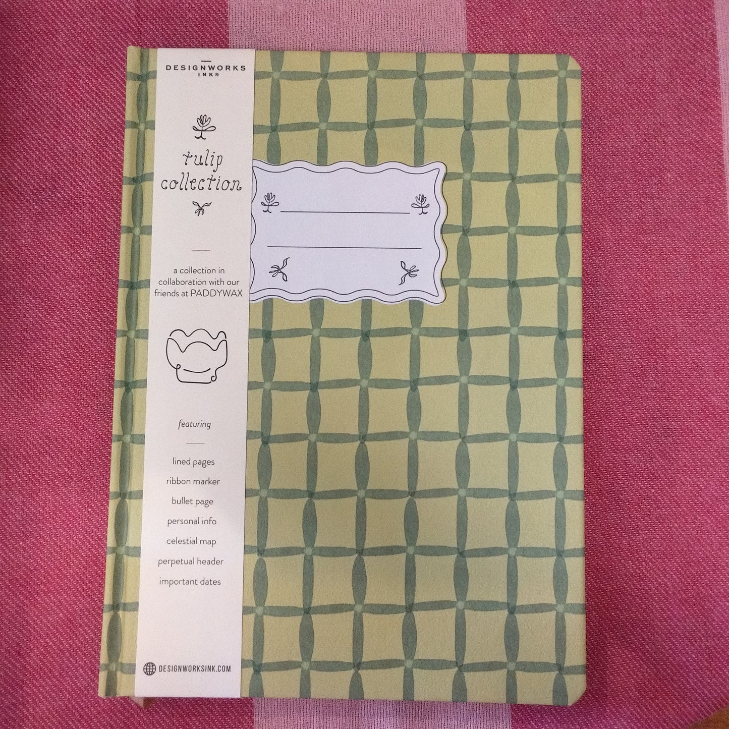 Tulip Jumbo Journal - Green Lattice