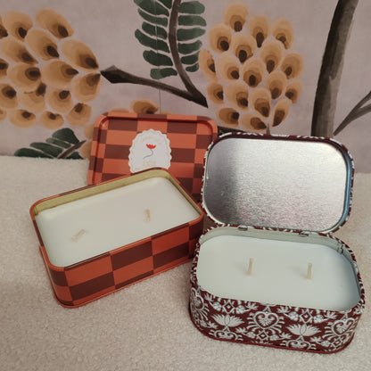 A Dopo 6oz/184g Flower Printed Tin Candle - Cactus Flower