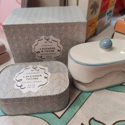 Cherie 5.5oz/155g Ceramic Dish Candle - Blue - Lavender & Tyme