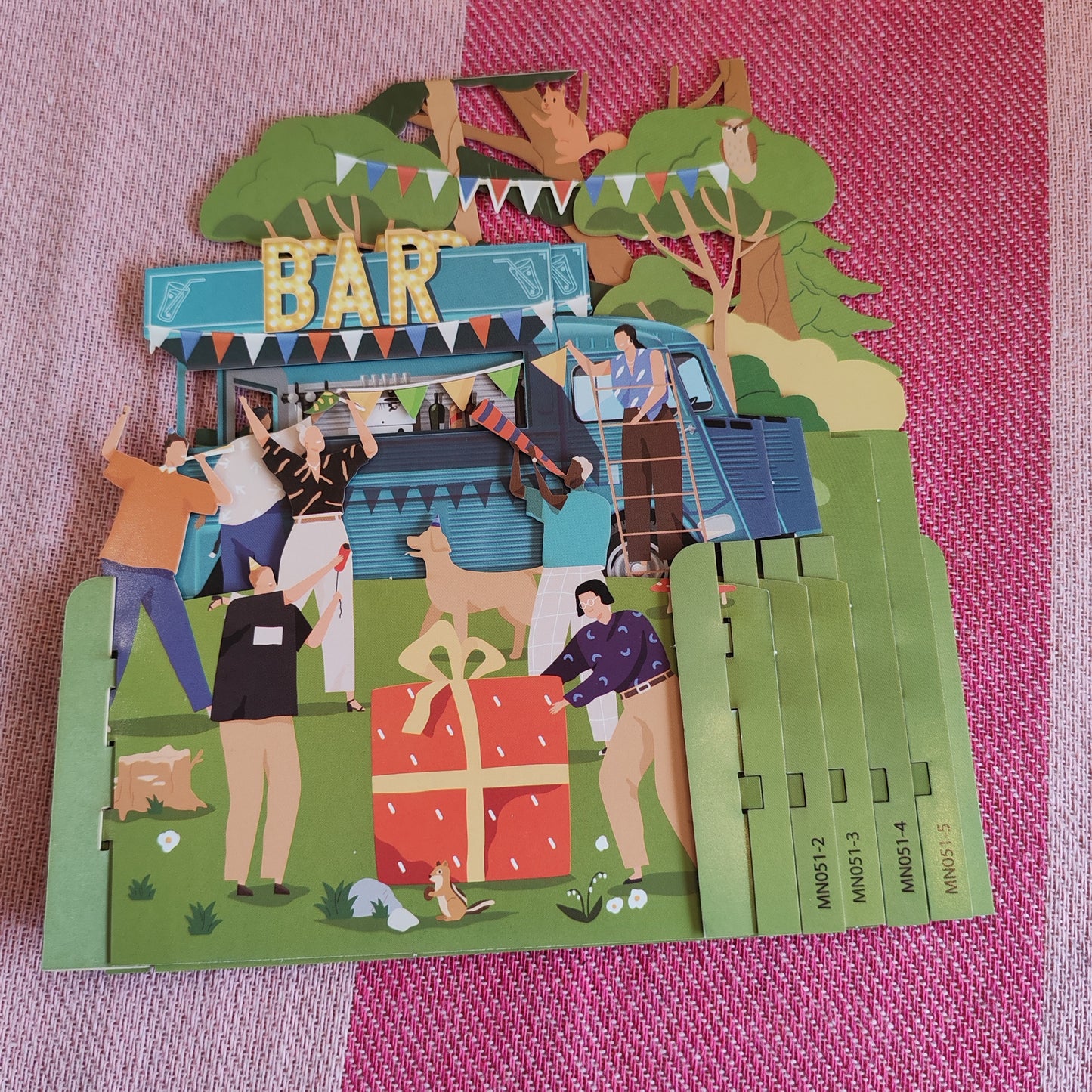 Miniature world 3d pop up Greeting card "Bar theme"