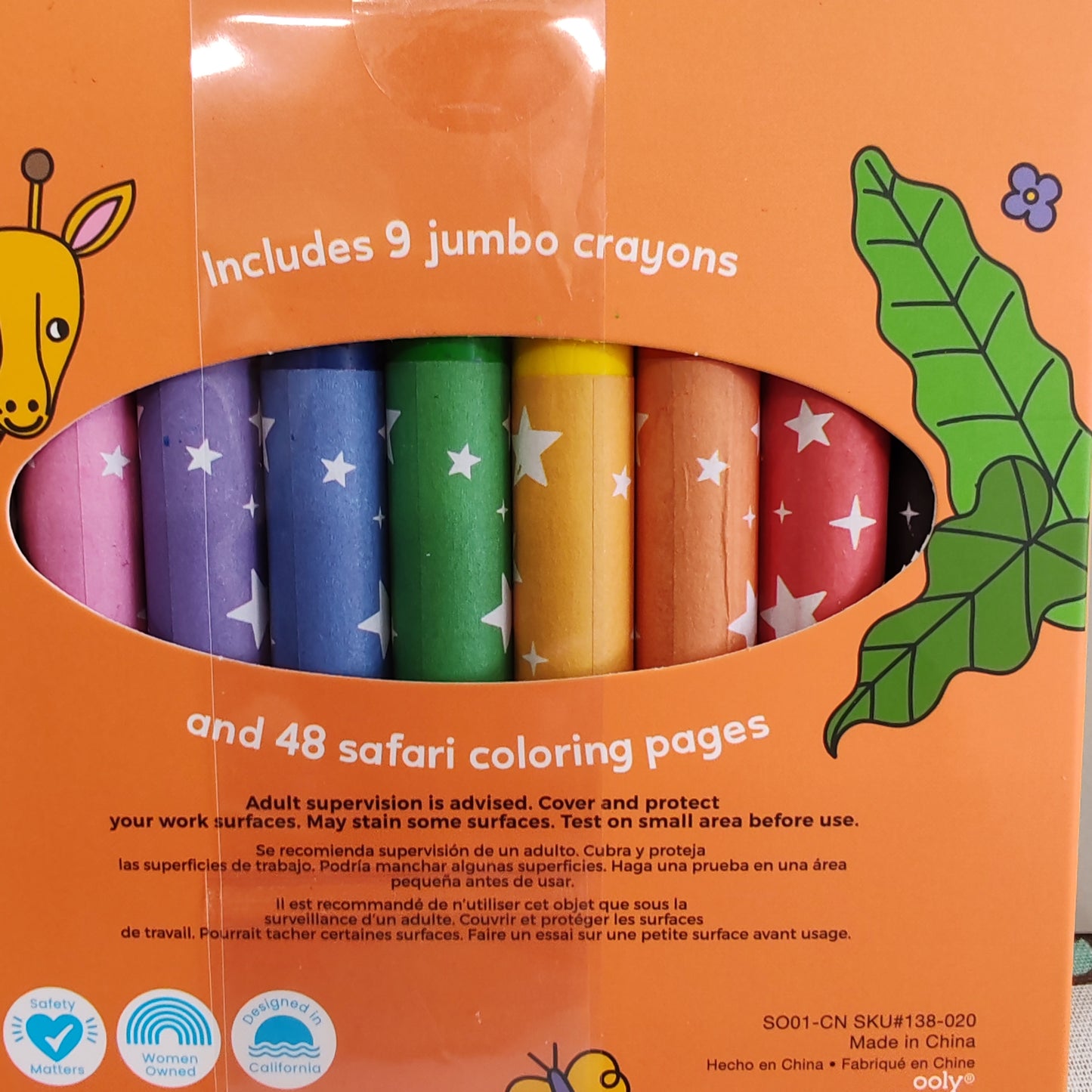 Carry along Colouring book and crayons "on safari"
