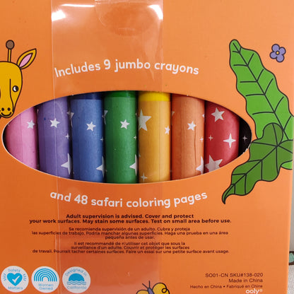 Carry along Colouring book and crayons "on safari"