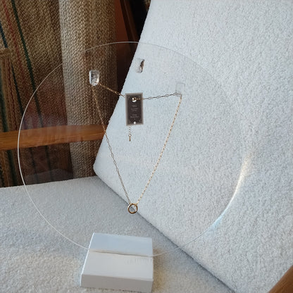 Paper Clip Chain with Circle Ring Necklace