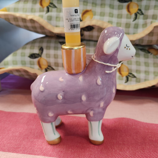 Ceramic lamb candle holder