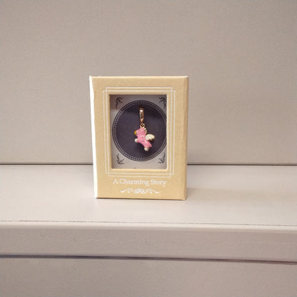 Pink Pegasus Bracelet Charm