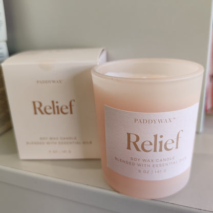 Wellness essential oils scented candle. 7oz. Relief