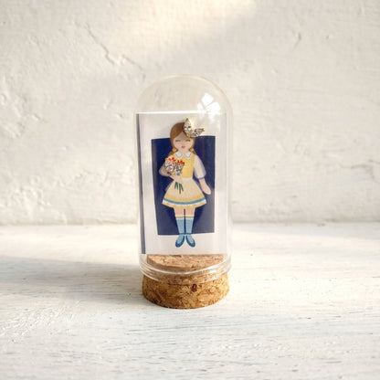 Kinfolk Flower Girl with Crystal Earrings - Gold