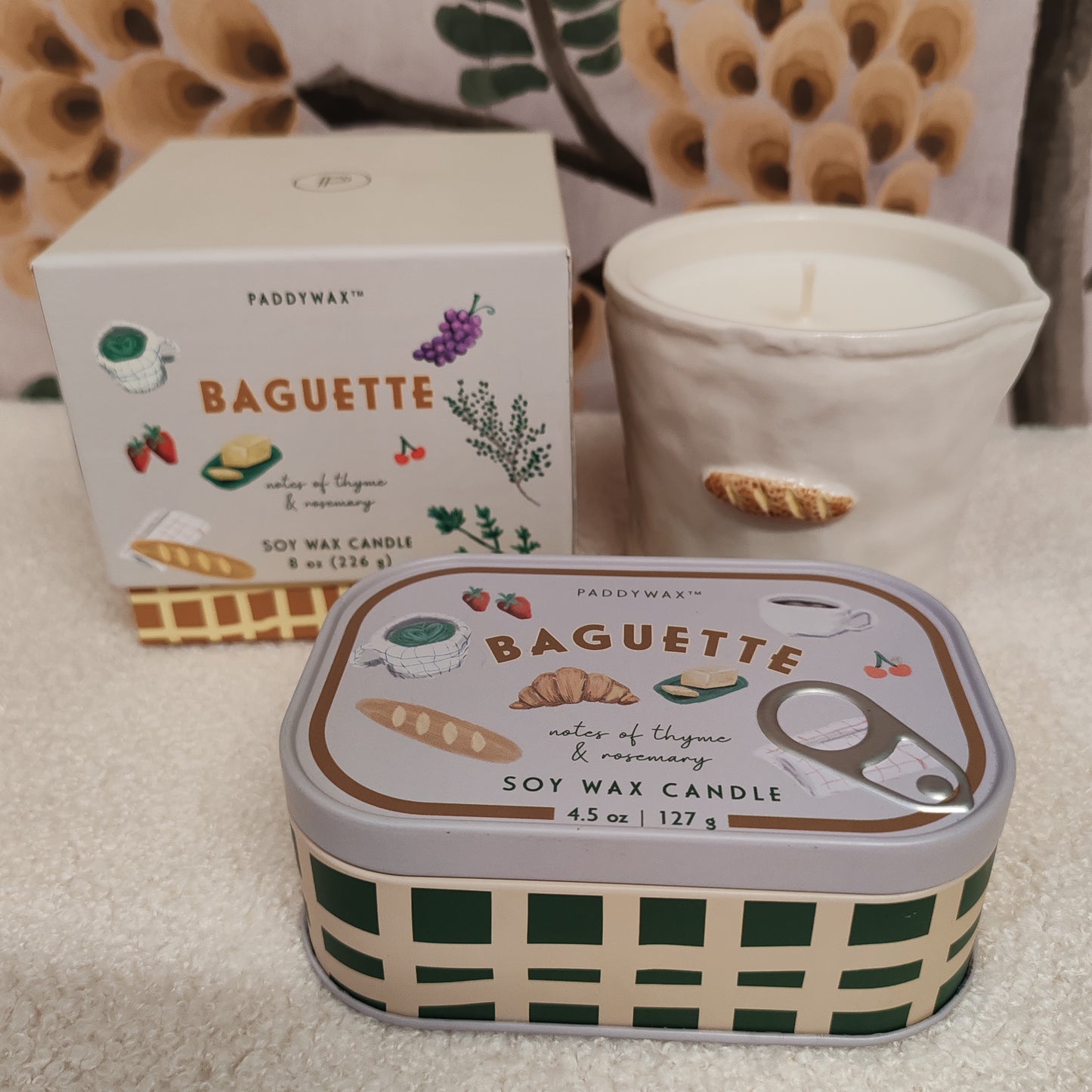 Bistro baguette ceramic candle