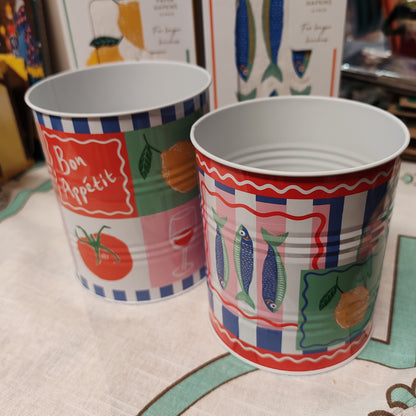 Bon Appetit metal storage tin Set of 2 .